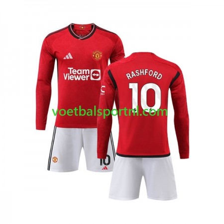Manchester United Marcus Rashford 10 Kind Thuis Tenue 2023-24 L/S